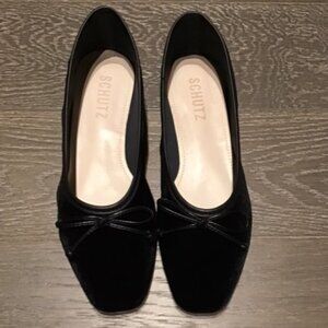 Schutz Arissa Black Velvet Flats - NIB